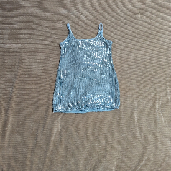 Sequin Embellished Silver Camisole/Tank Top - Picture 4 of 4